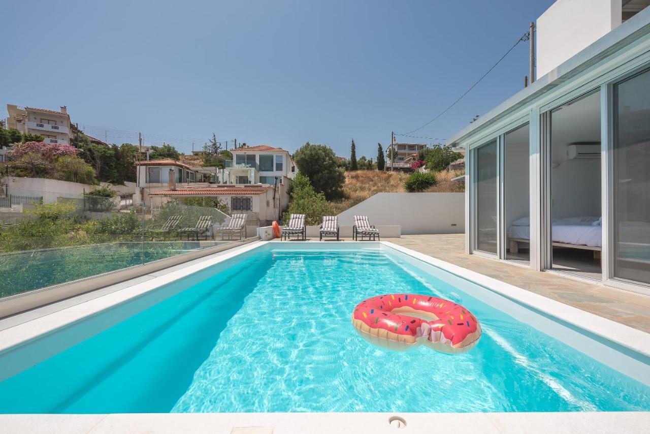 Villa Luna Private Heated Hydro Pool Bbq Beach 4Min Agia Marina Mikrolimanou Eksteriør billede