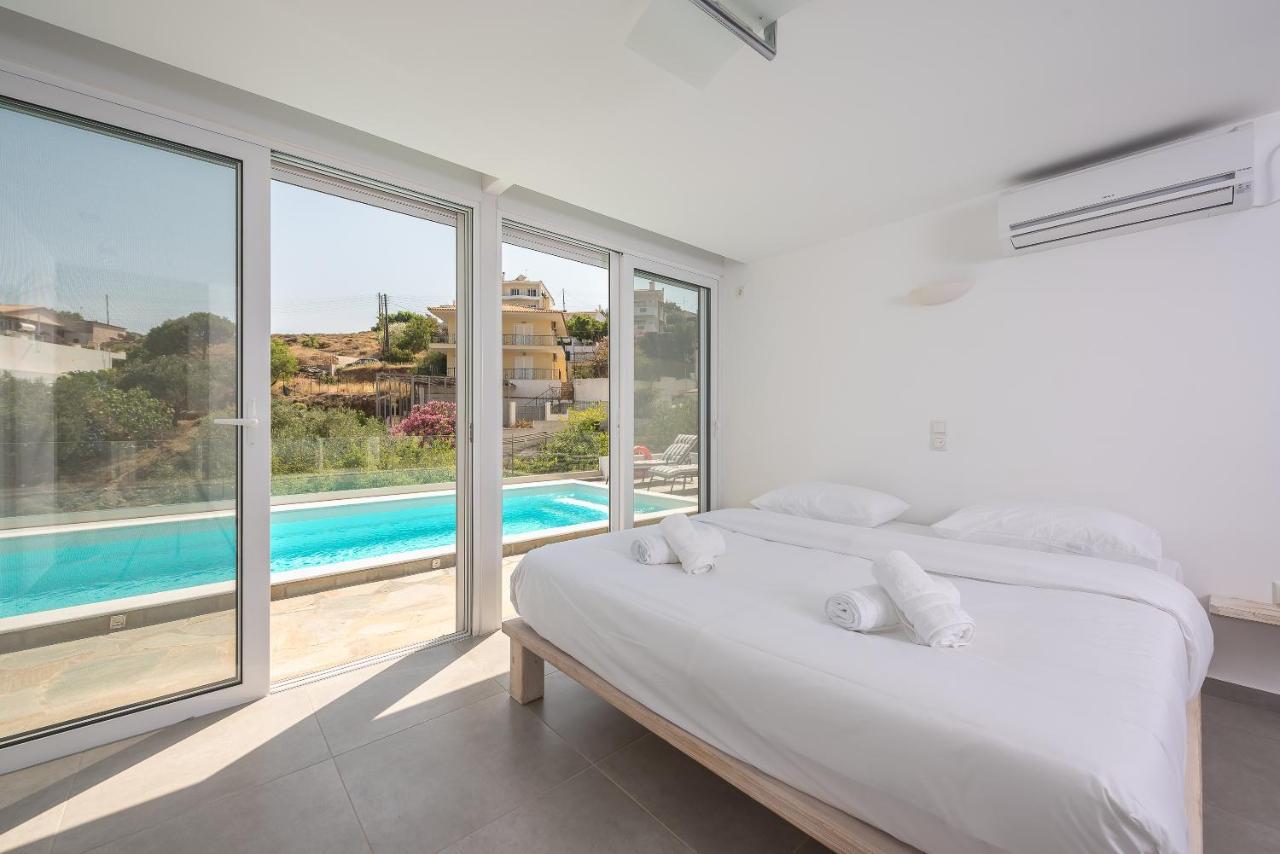 Villa Luna Private Heated Hydro Pool Bbq Beach 4Min Agia Marina Mikrolimanou Eksteriør billede